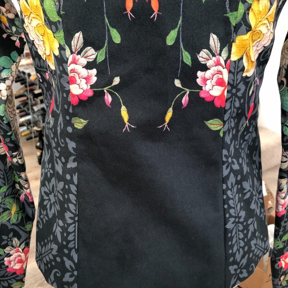Johnny Was Pete&Greta Artsy Floral Print Cotton Trouser Jean Sz 8 Pant/S jacket - Picture 8 of 16
